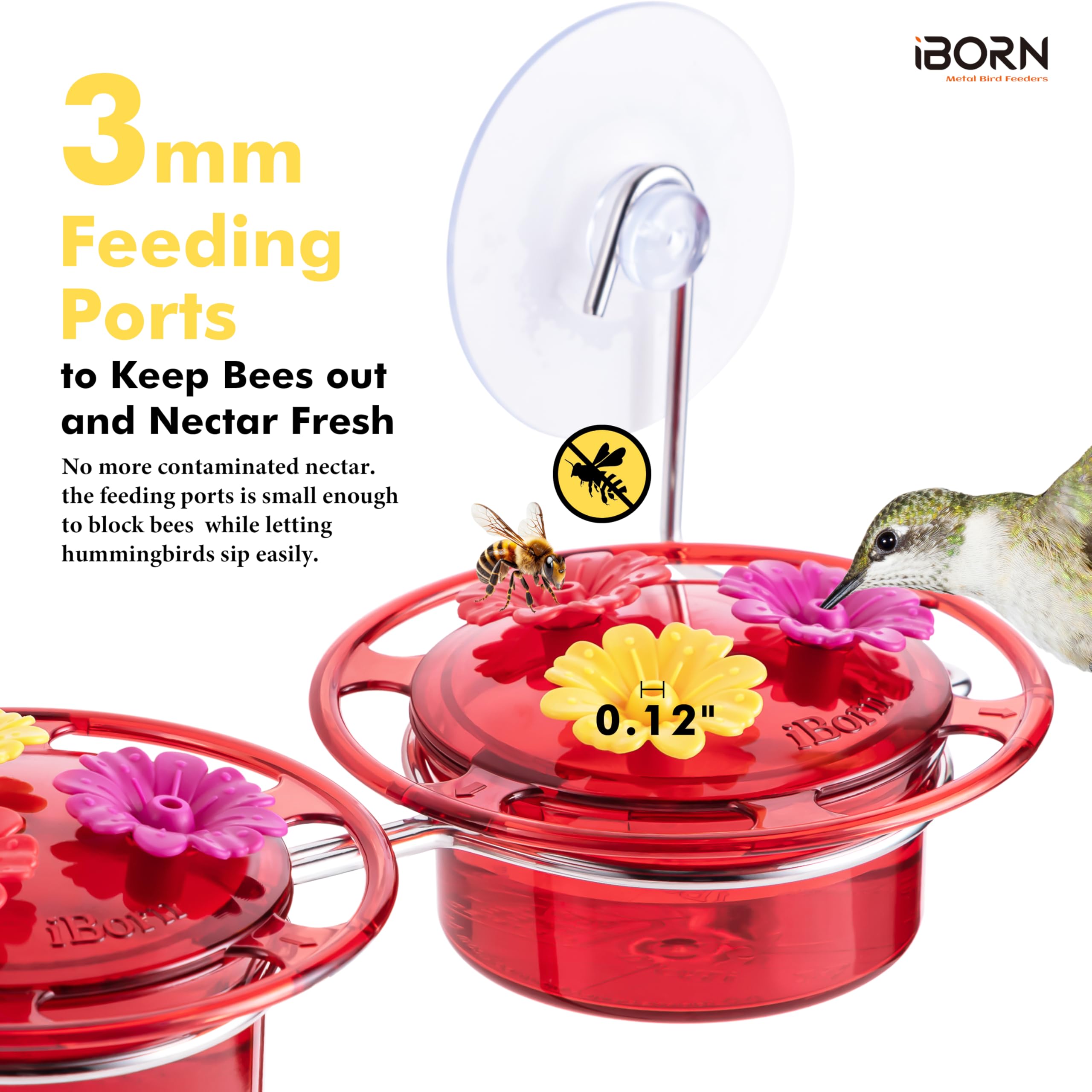 iBorn silicone ports provide durable, bird-friendly feeding access