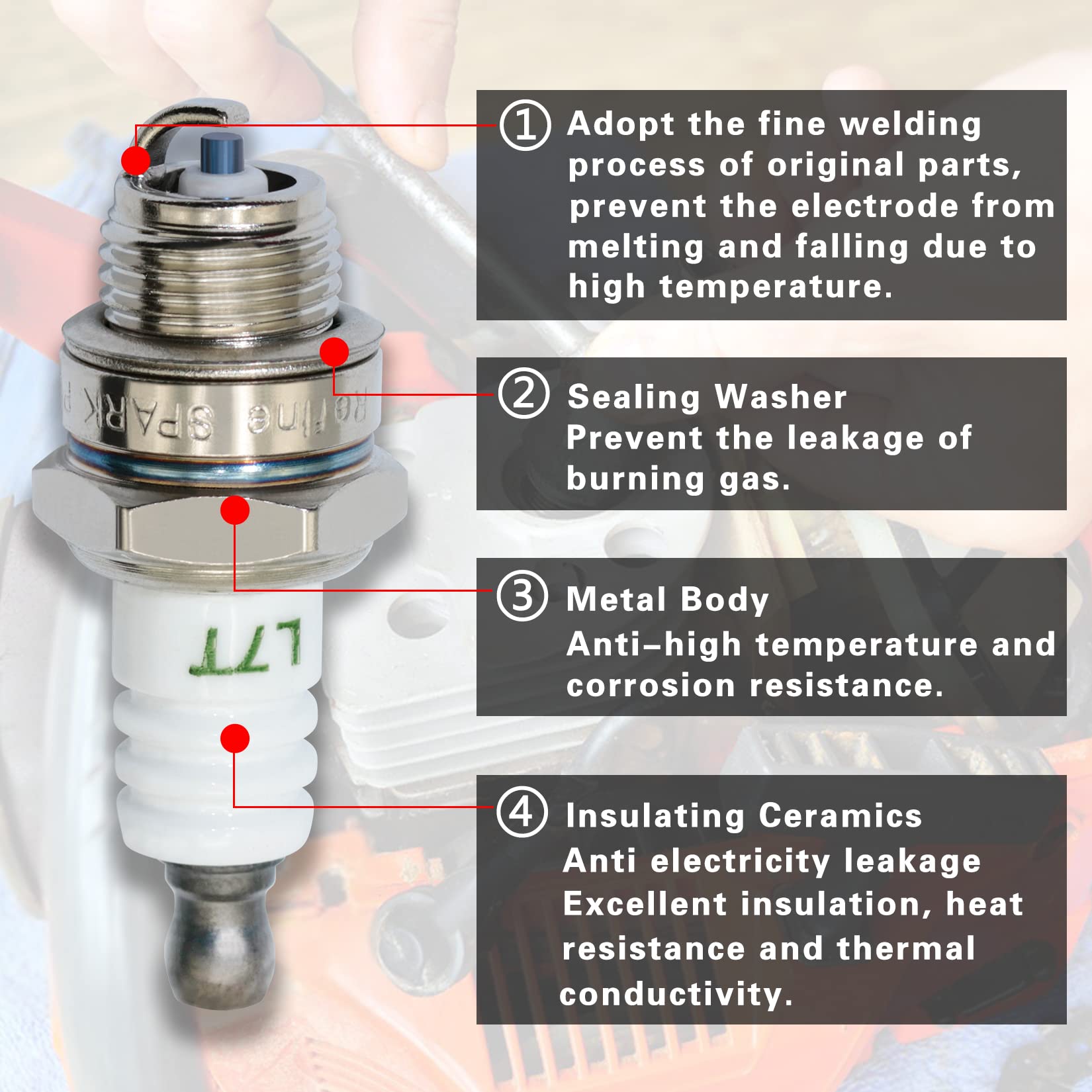 iBroPrat BPMR7A-compatible spark plug for reliable ignition in small engines.