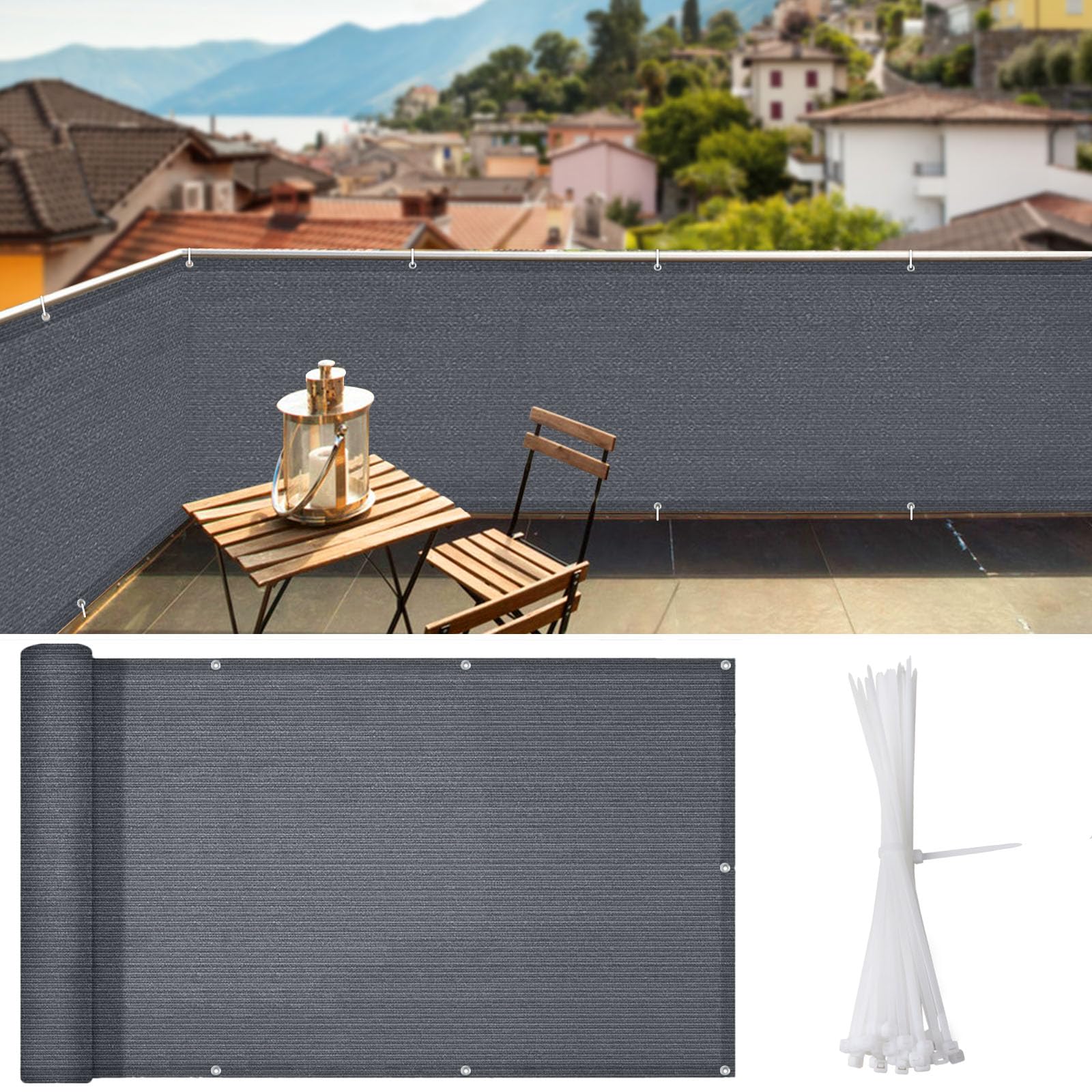 i COVER icCover privacy screen on balcony showing full 3x10ft coverage