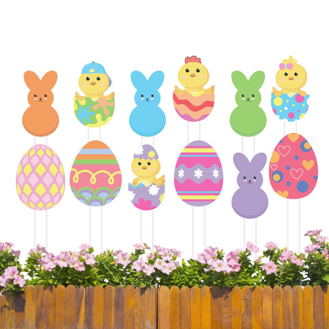 Iceyyyy bunny Easter stake brightens pots with cheerful color and seasonal charm