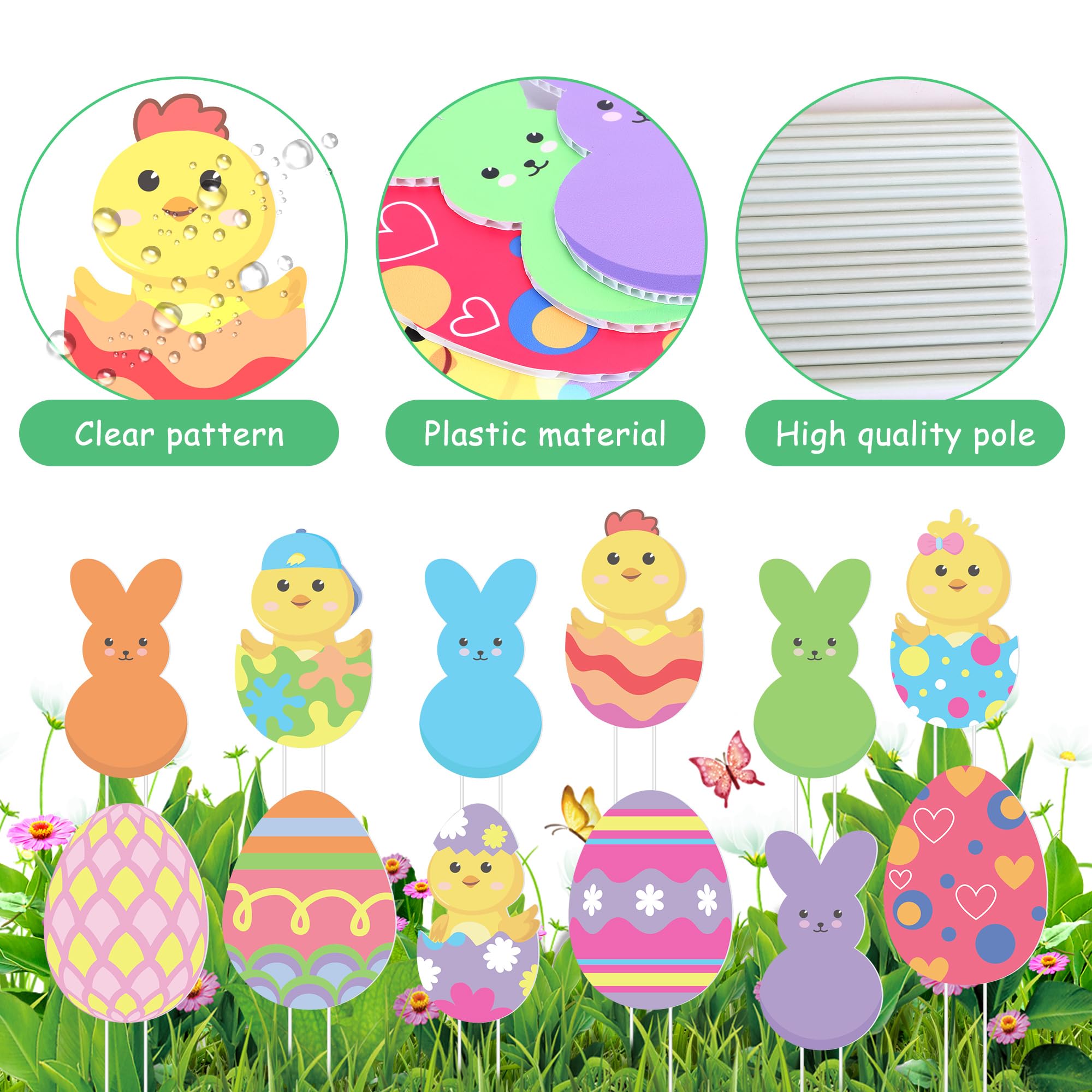 Iceyyyy Easter yard stake signs brighten lawns and patios