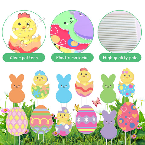 Iceyyyy Easter yard stake signs brighten lawns and patios