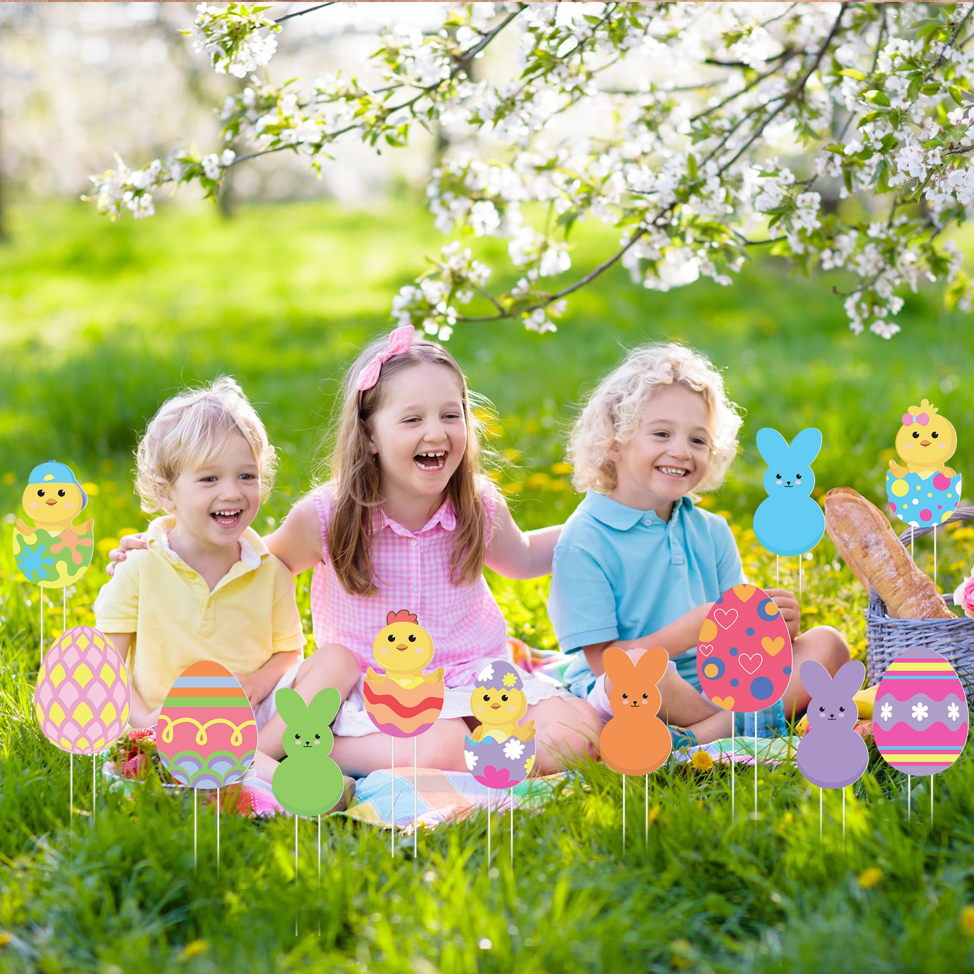 Iceyyyy Easter signs for pots help create festive tableaus