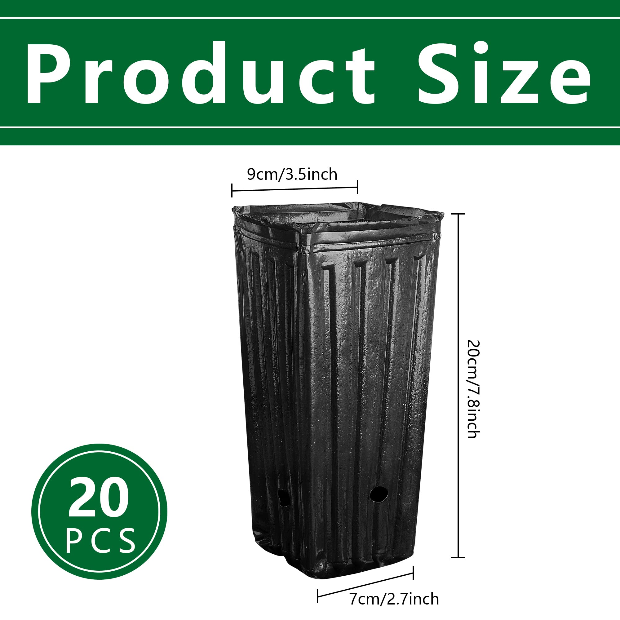 Iceyyyy tall tree pots side view highlighting slim walls and portability