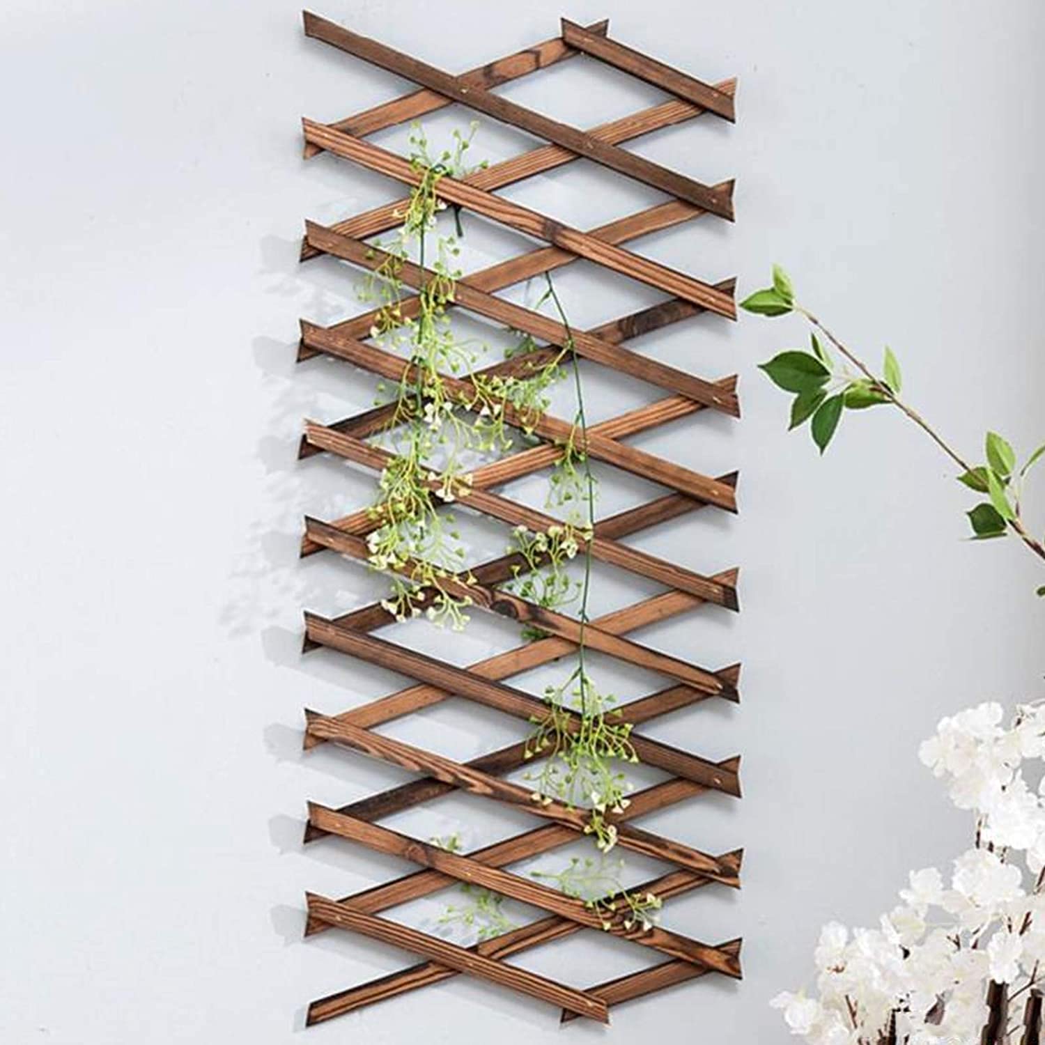 Iceyyyy wood lattice planter mounted on wall for stylish indoor decor.
