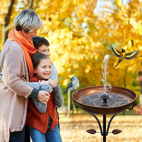 iCHKED bird bath on stake stand provides stable mounting in gardens.