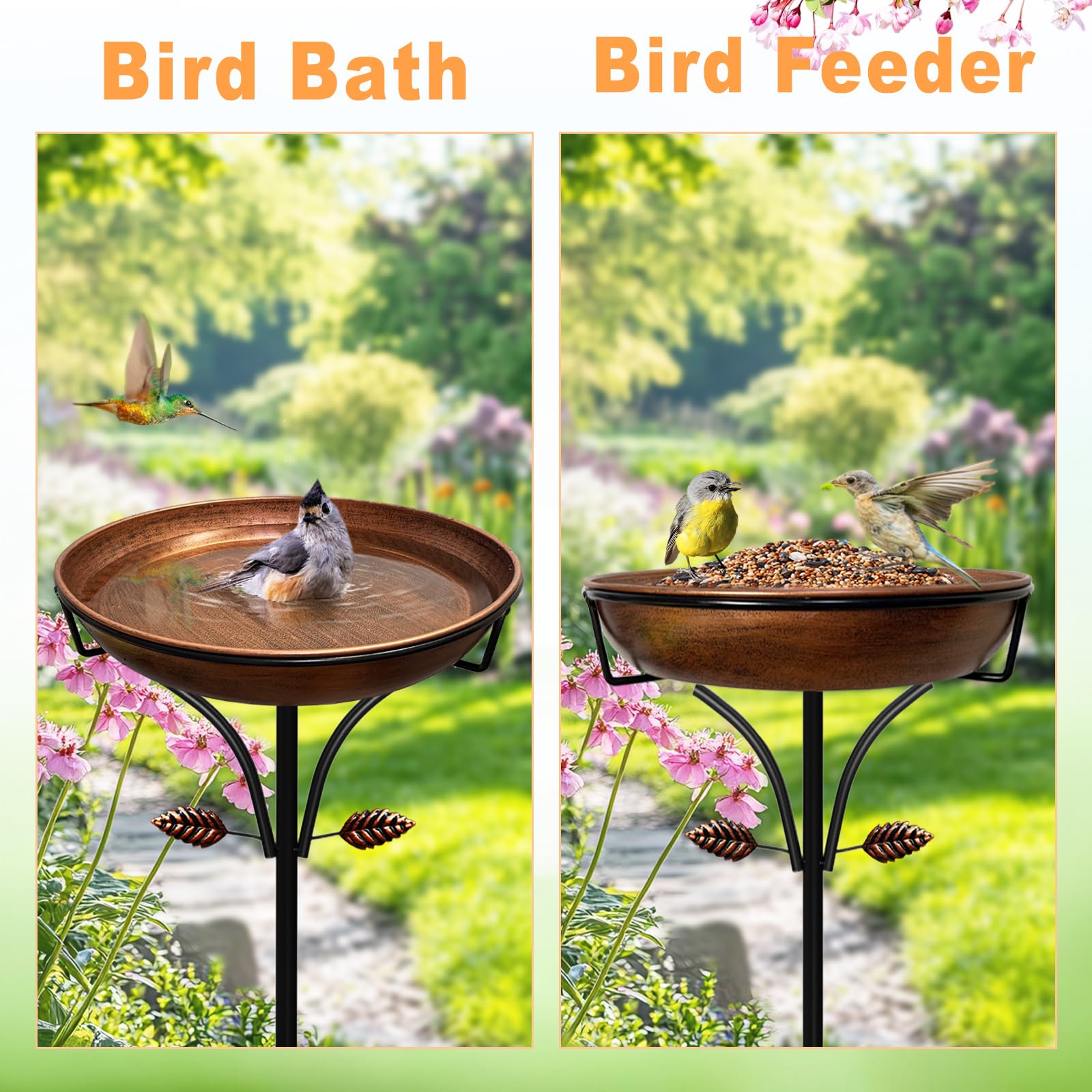 iCHKED vintage garden decor with leaf accents enriches yard aesthetics.