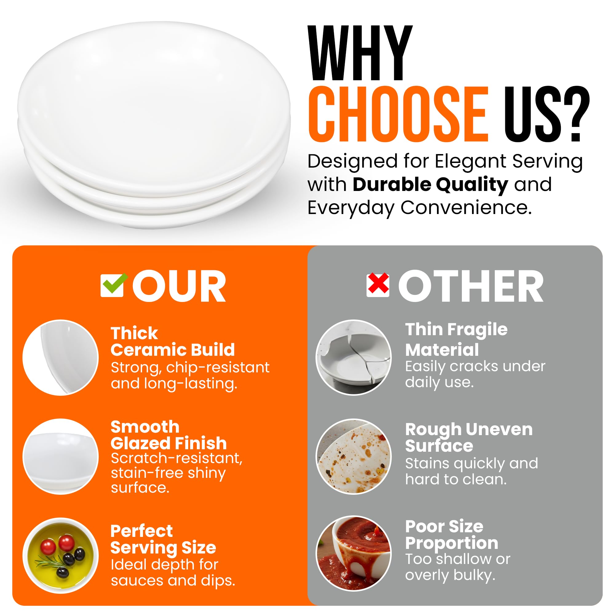 Iconikal condiment dish doubles as dipping plate for sauces.