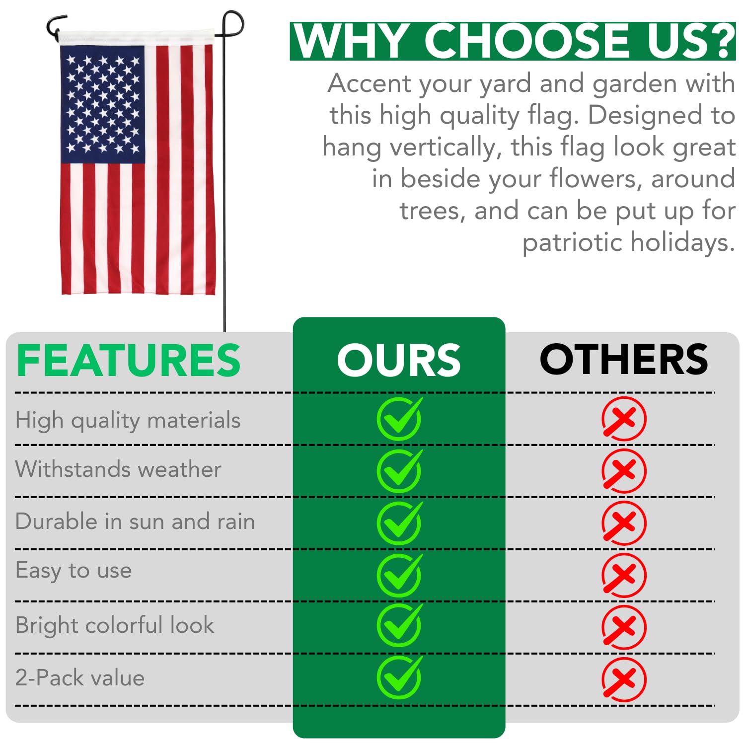 Iconikal outdoor flag with weather-resistant fabric for seasonal display.