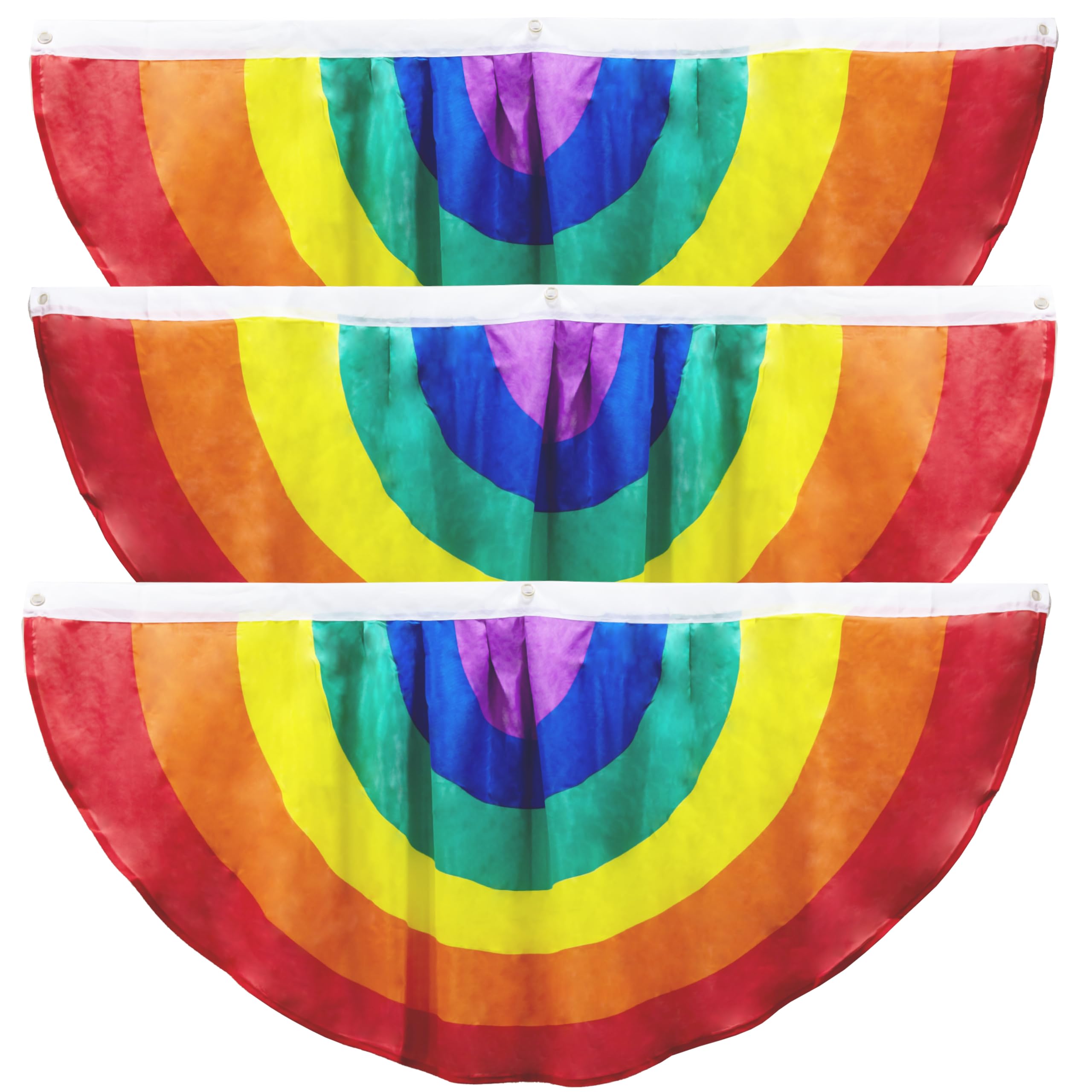 Iconikal rainbow bunting 4x2ft flags for outdoor celebrations