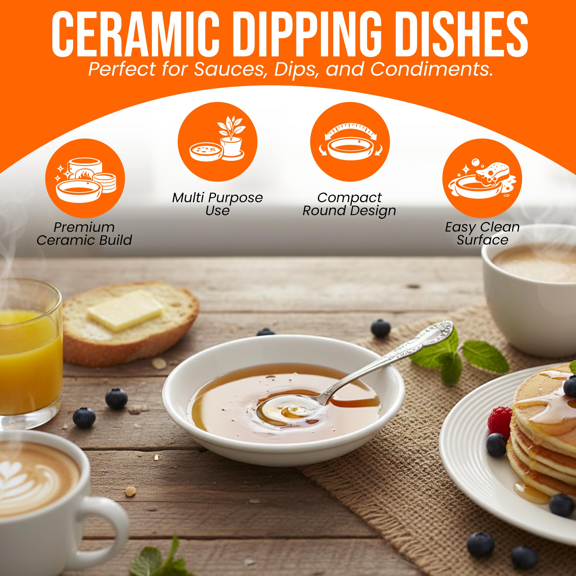 Iconikal stackable ceramic saucer set saves space on tabletops.