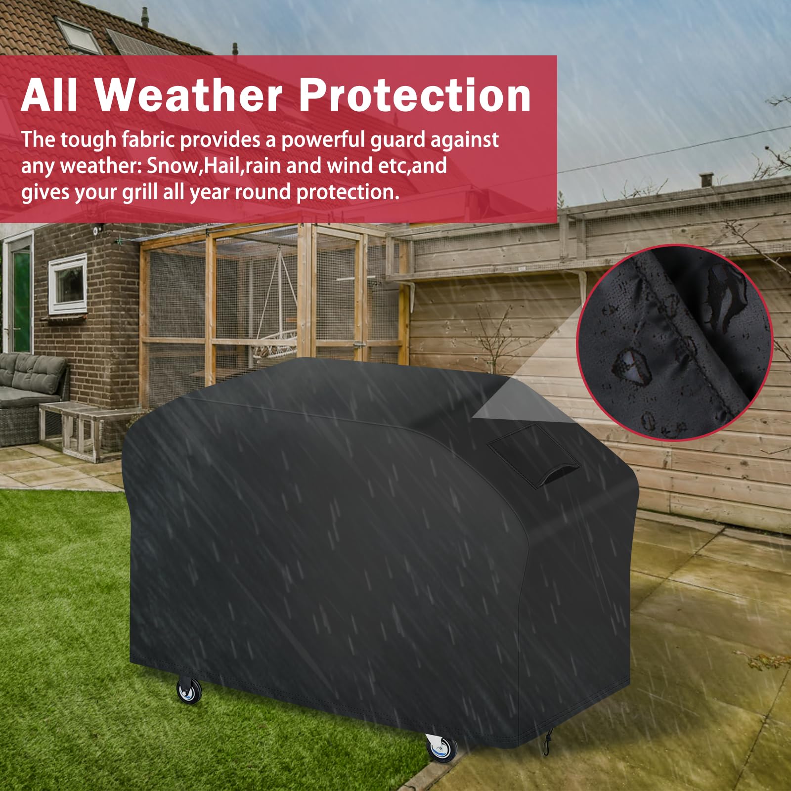 iCOVER 5482 griddle cover demonstrates snug-fit drawstring on Blackstone 36.
