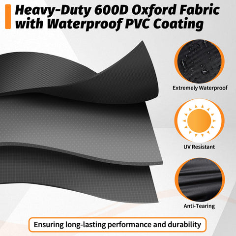 iCOVER 82inch grill cover vent area shows airflow and moisture control.