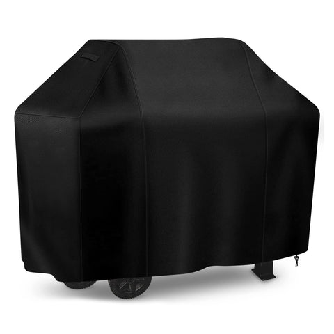 iCOVER 65-inch grill cover front view protects outdoor grill from sun and rain.