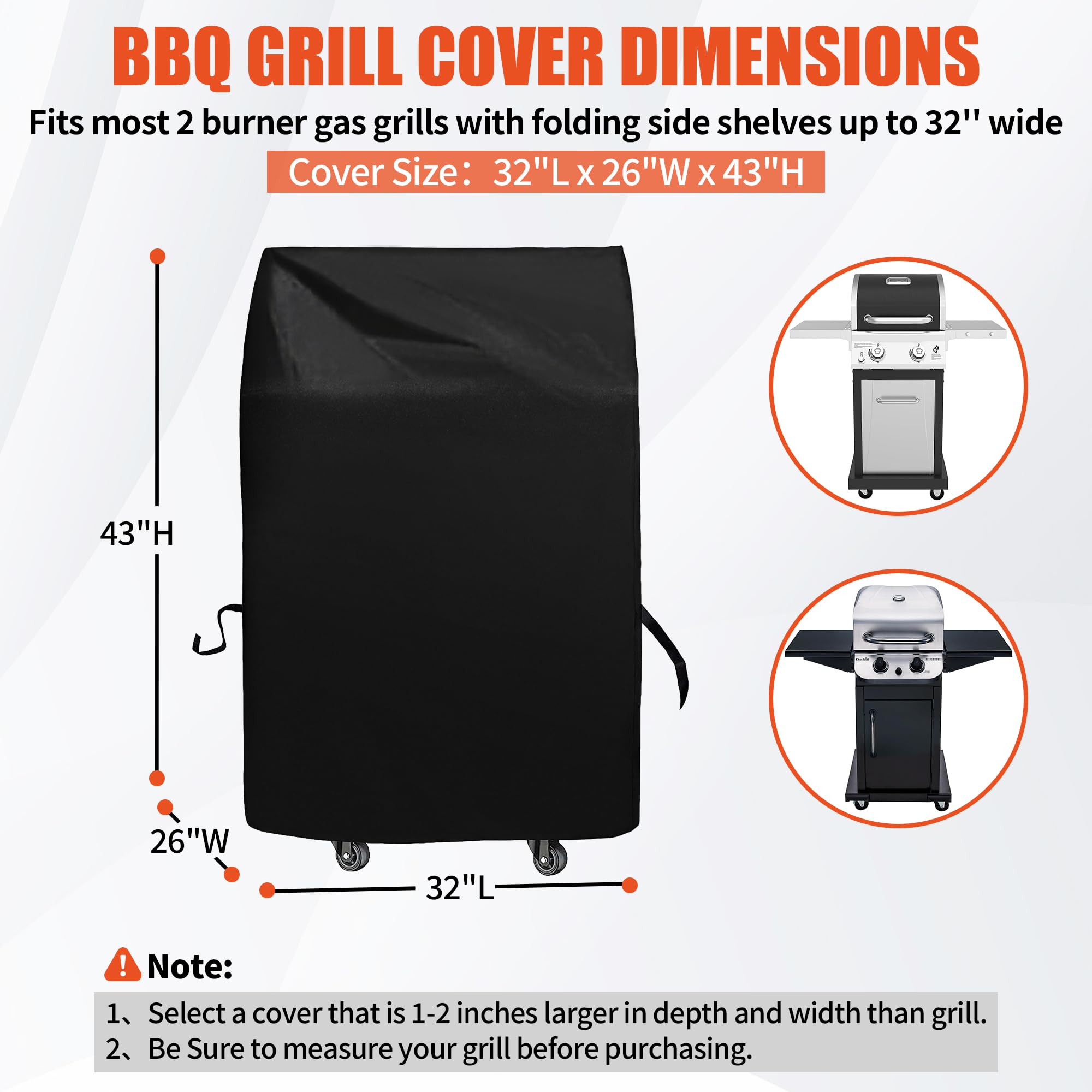 iCOVER grill cover with folded side shelves provides snug fit for compact layouts