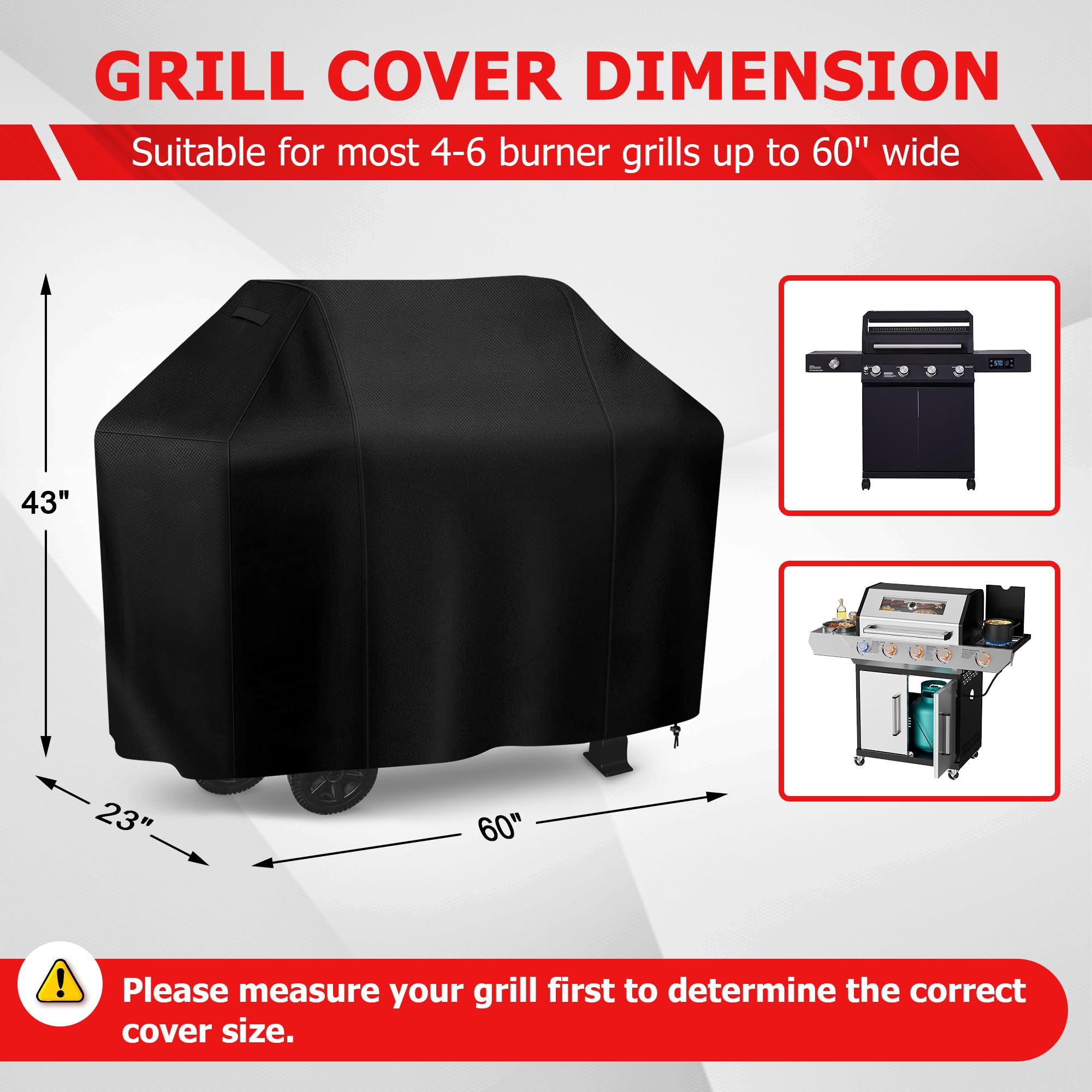 iCOVER waterproof PVC coating shields grills from rain and dust.