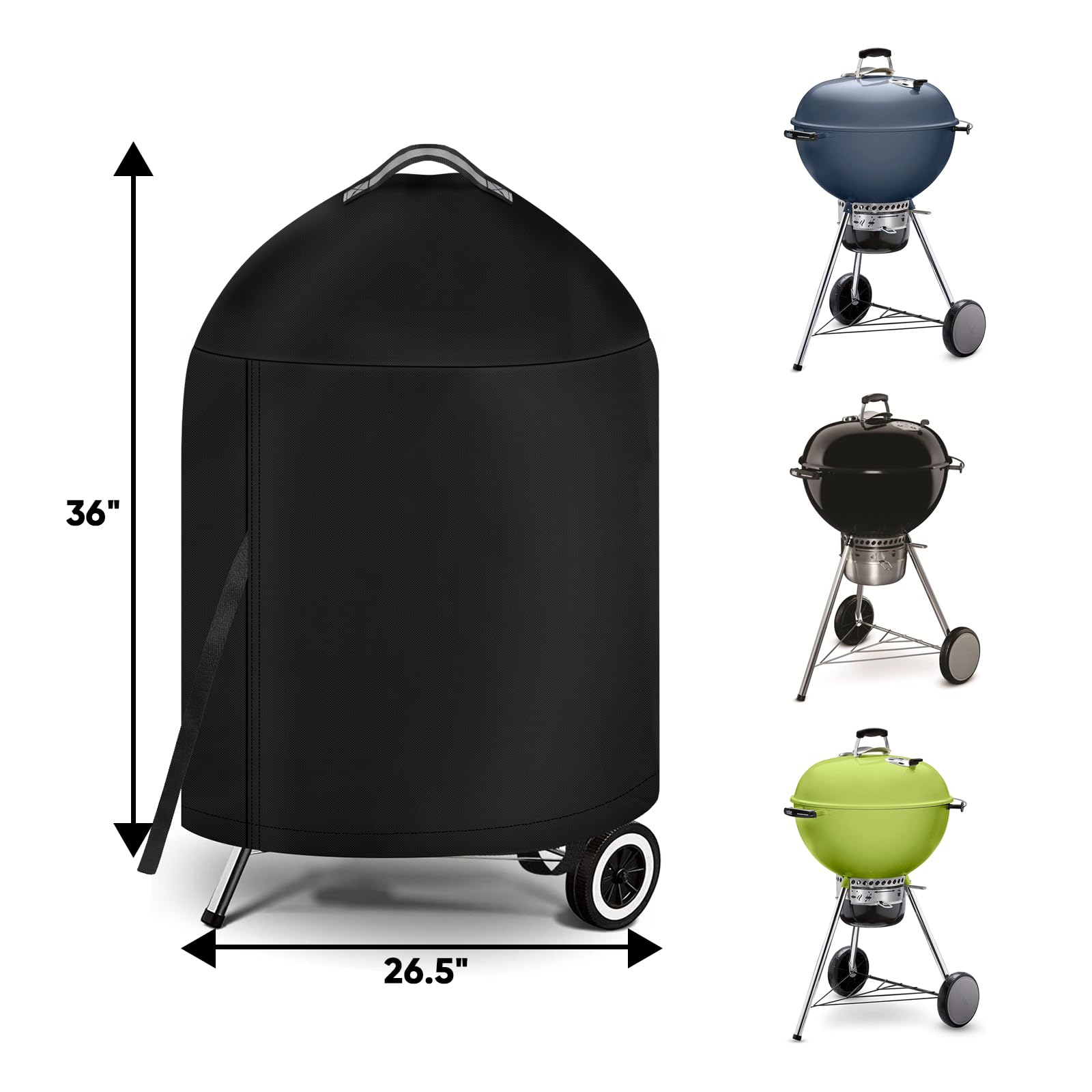 iCOVER grill cover easy-clean surface sheds dirt from Weber 22-inch kettle