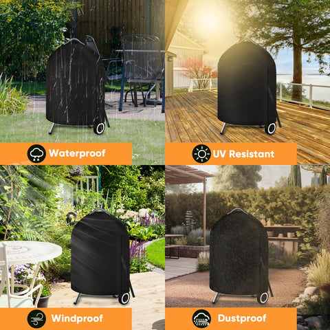 iCOVER grill cover full-coverage fit for Weber 22-inch kettle lineup