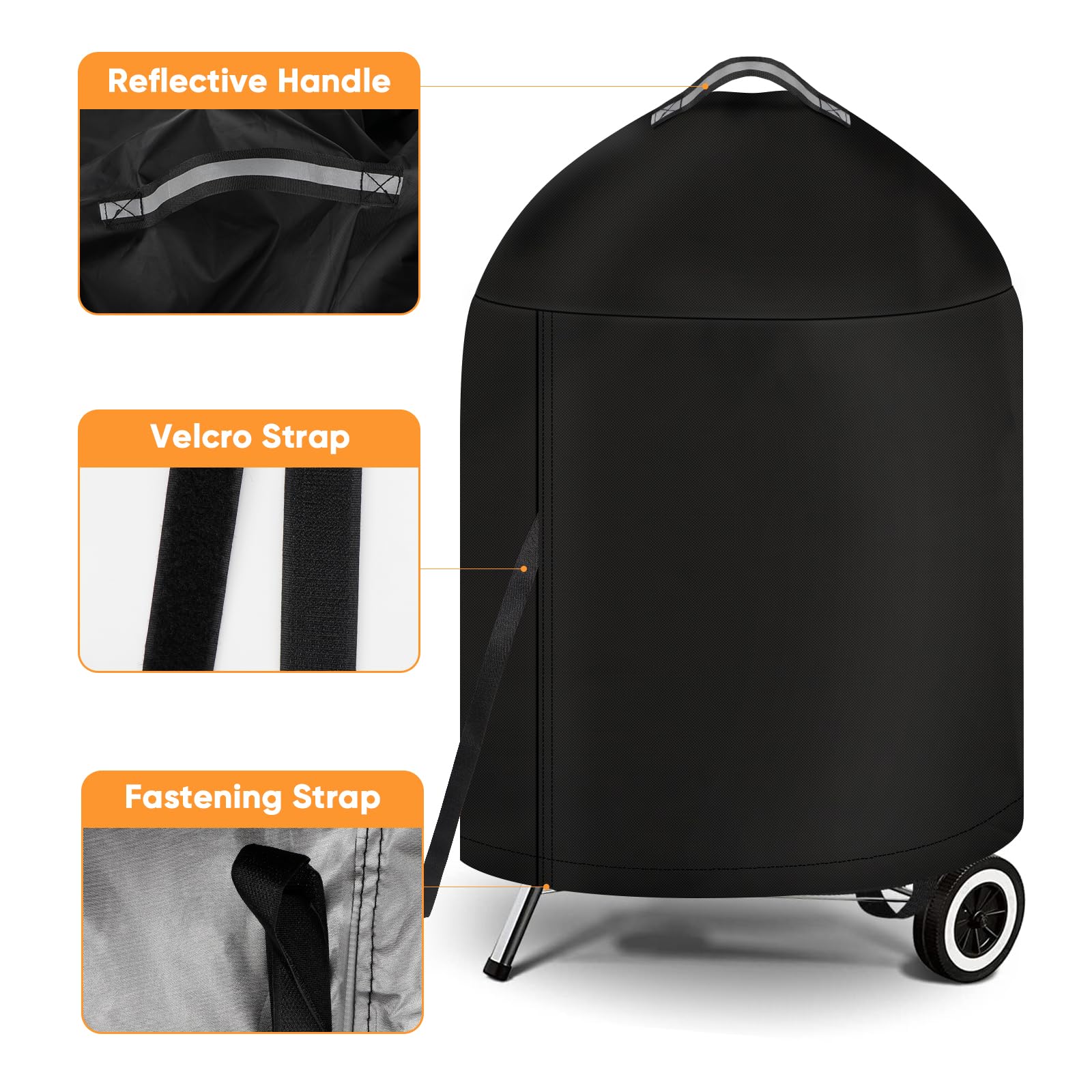 iCOVER grill cover waterproof design shields Weber 22-inch kettle from the weather