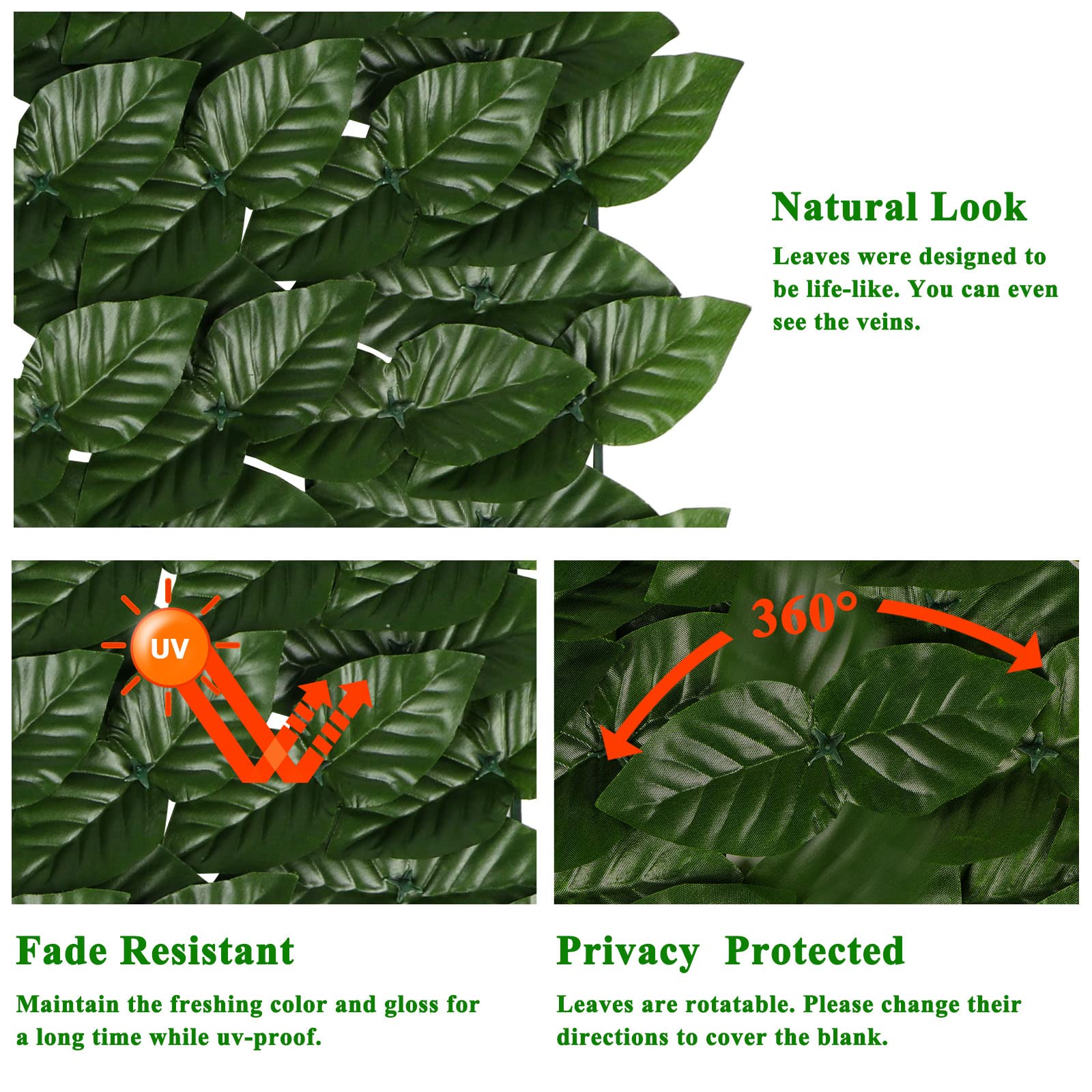 Close-up of realistic ivy leaf veins on iCover panels