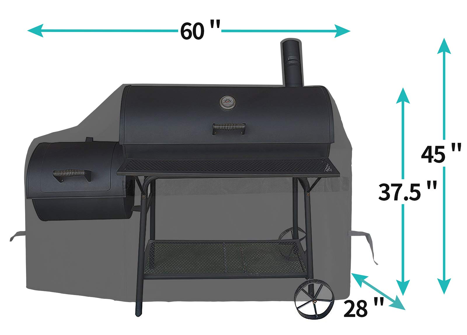 iCOVER offset smoker cover 600D fabric resists tearing and fading