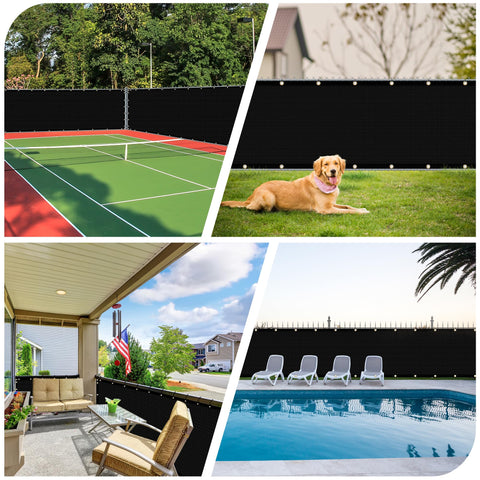 iCover outdoor windscreen blocking street views while letting breeze through