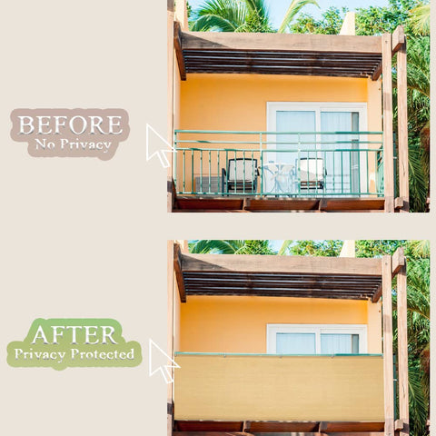 iCover railing privacy screen installed on a railing for easy setup