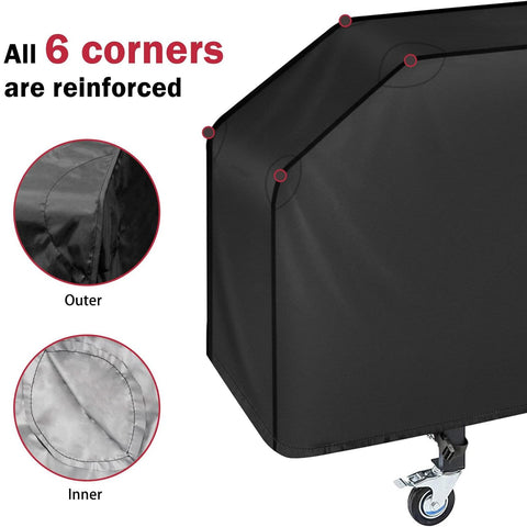 iCOVER side buckles and drawstring keep the 36-inch grill cover secure.