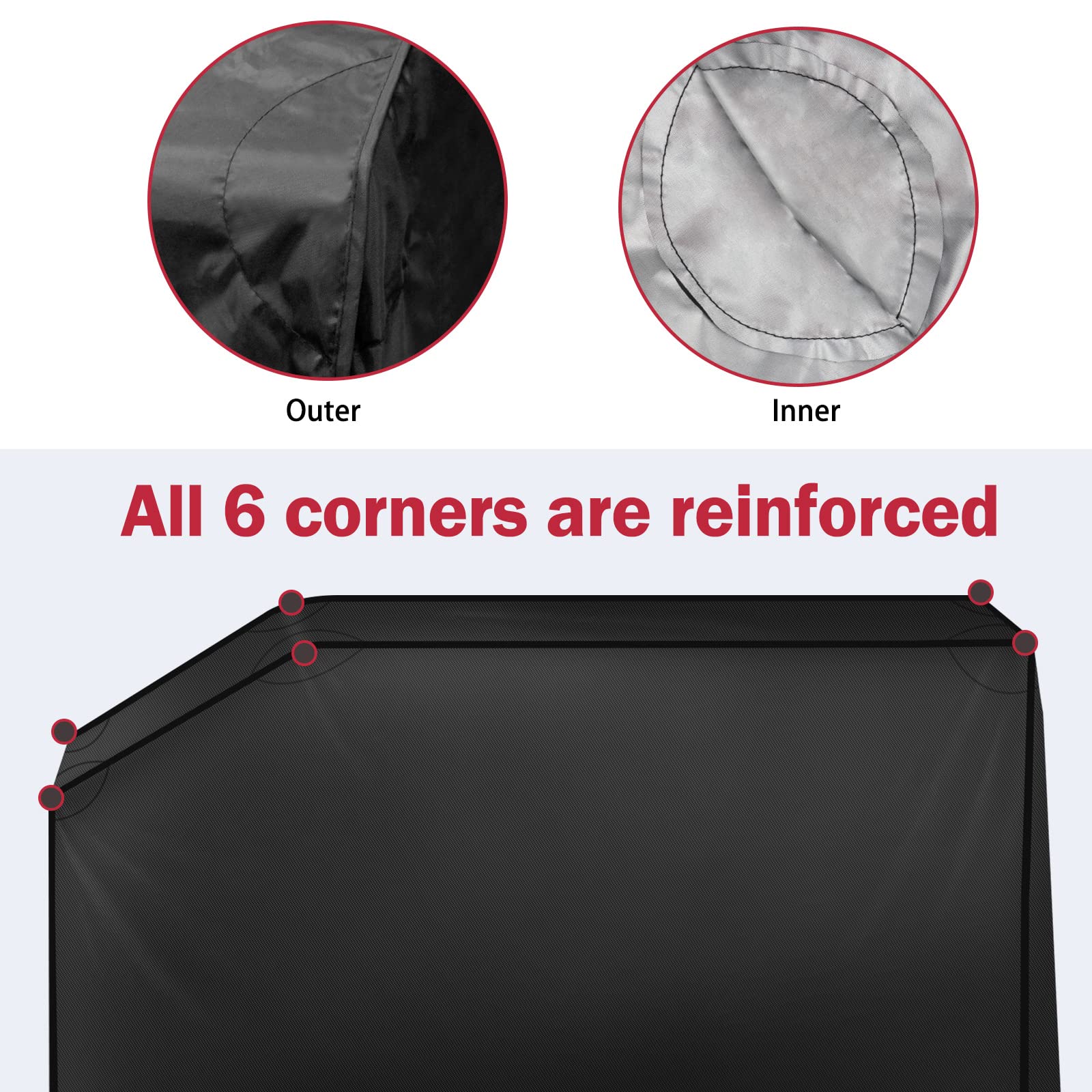 i COVER ultra-durable oxford polyester resists tearing and sun exposure.