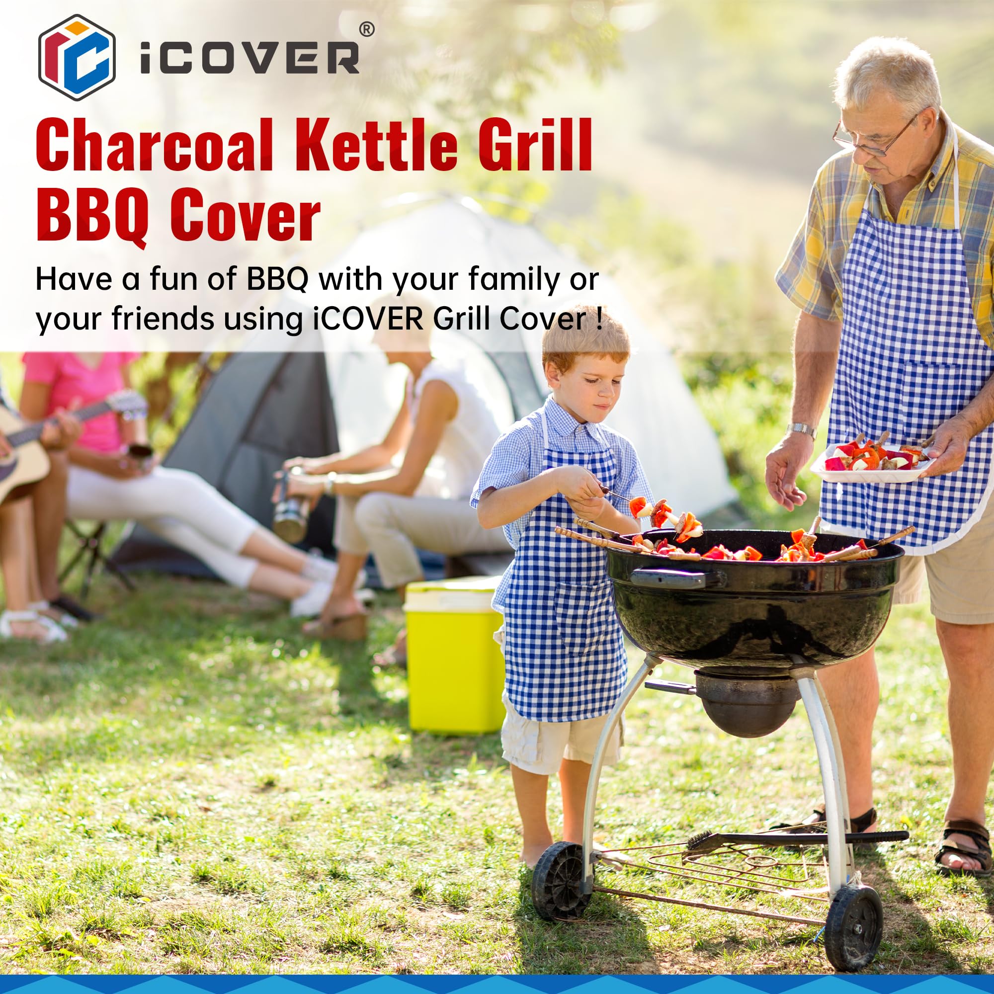 iCOVER universal fit round smoker cover fits multiple brands