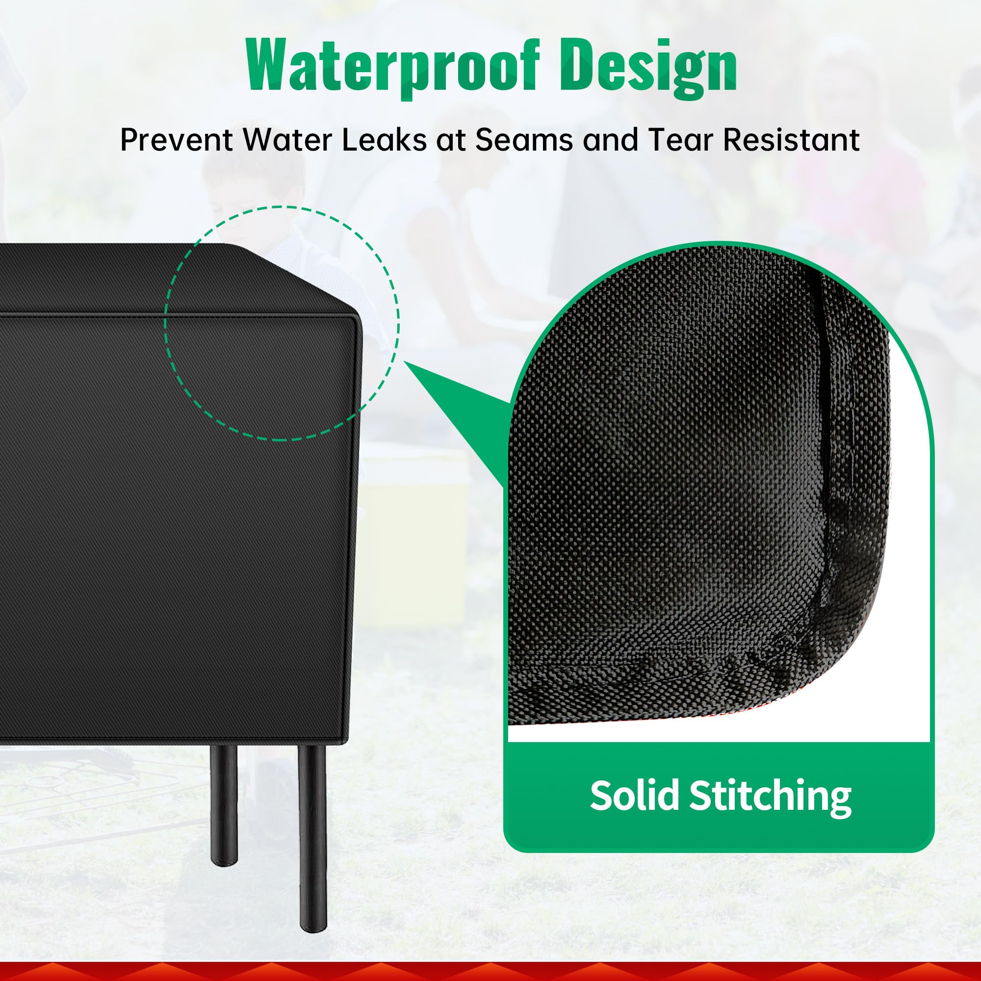 iCOVER waterproof PVC coating keeps your stove dry during rain showers.