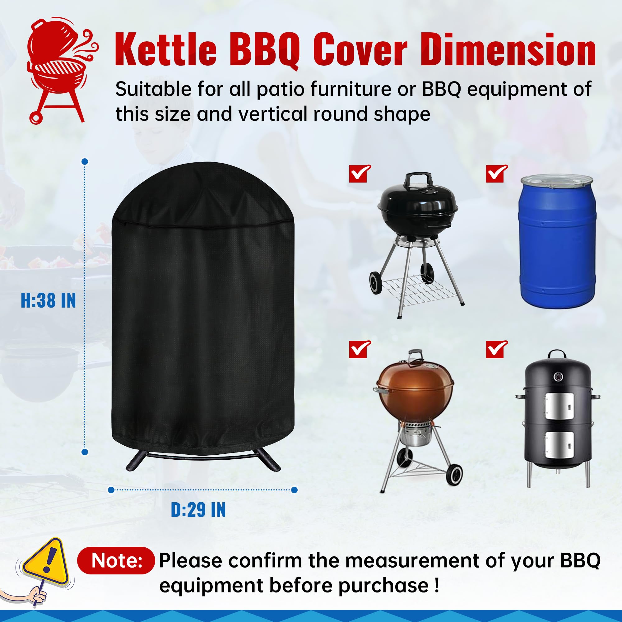 iCOVER waterproof UV-resistant BBQ cover keeps your grill dry