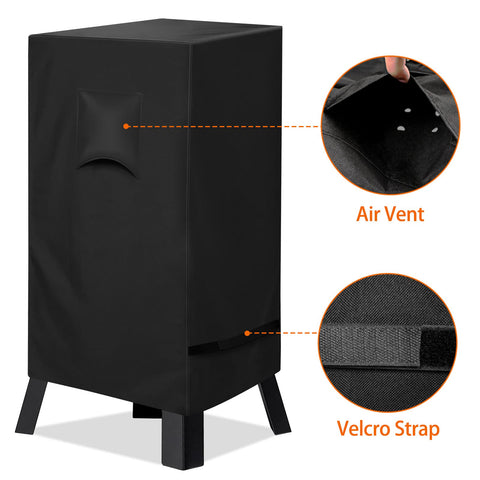 iCOVER 40-inch Masterbuilt smoker cover, back view, secure fit against wind