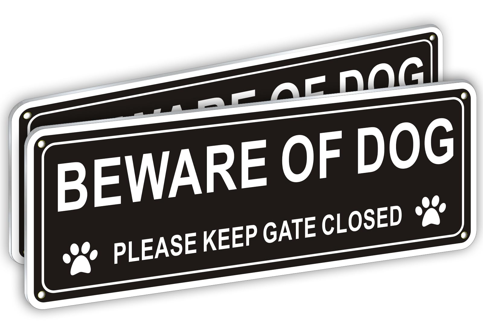 i-CowFun Beware of Dog sign front view with bold contrast for outdoor readability.