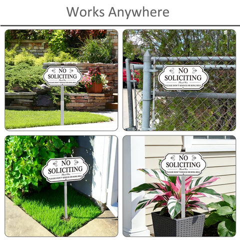 i-CowFun no soliciting sign easy to install with pre-punched holes.
