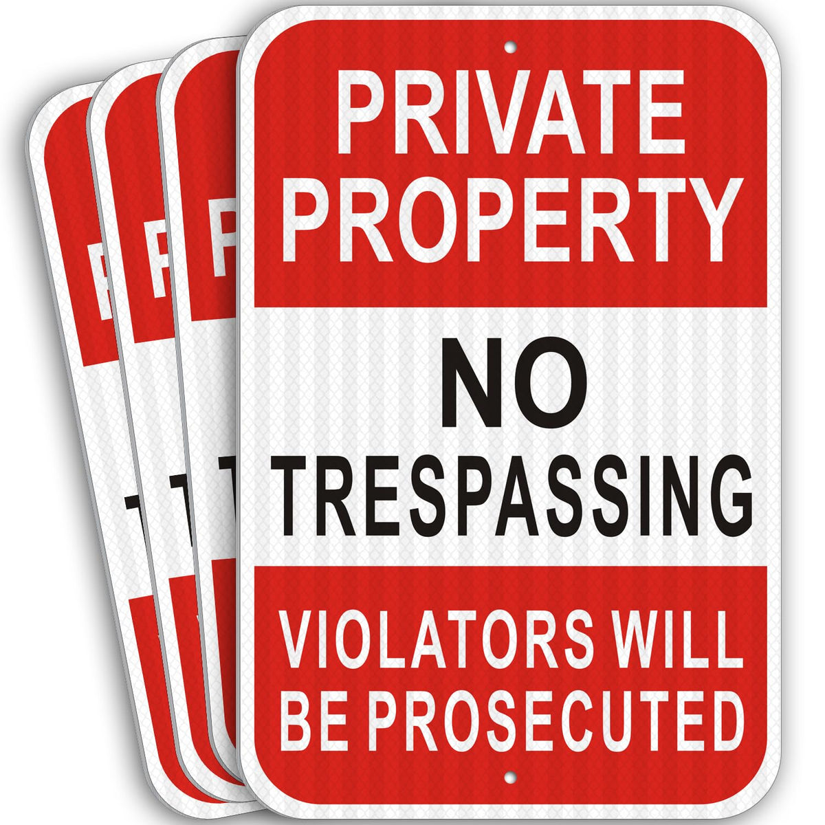 i-CowFun private property sign with 18x12 heavy-duty aluminum for high visibility