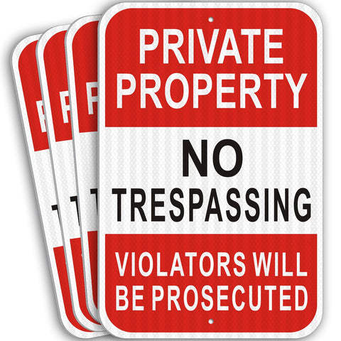 i-CowFun private property sign with 18x12 heavy-duty aluminum for high visibility