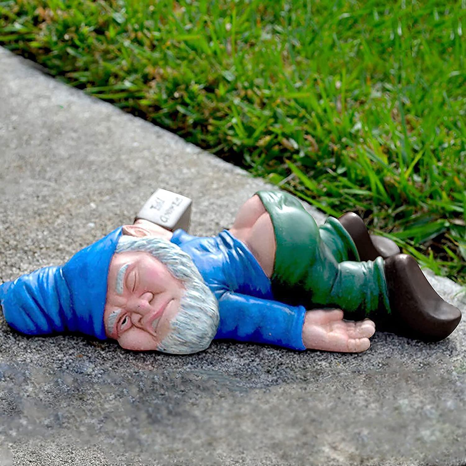 IcyAits funny drunk dwarf garden gnome decor for outdoor spaces and garden paths.