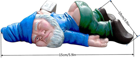 IcyAits funny drunk dwarf garden gnome decor for patios and yards.
