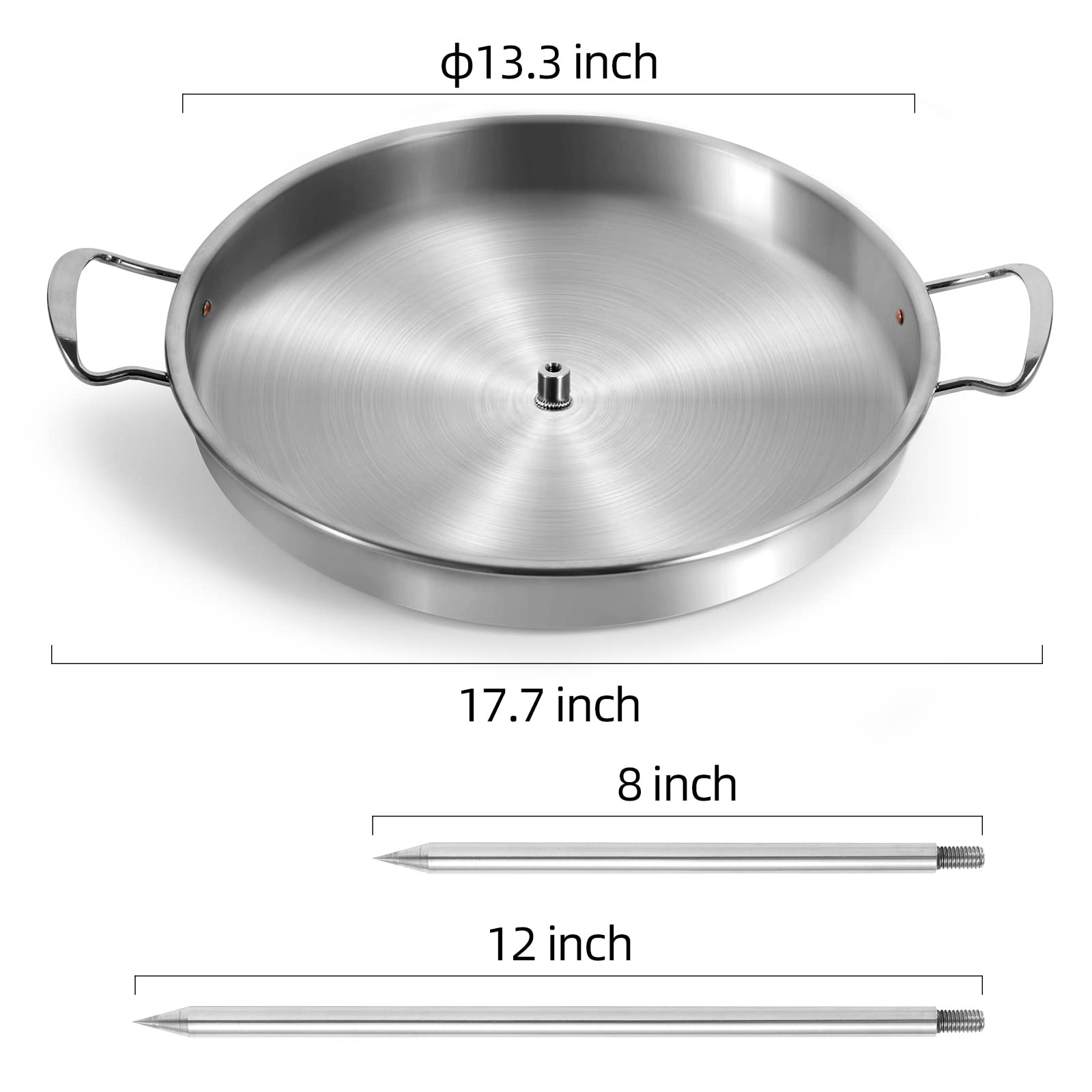 IDAKOS vertical skewer al pastor pan 34cm, ample room for juicy meat slices