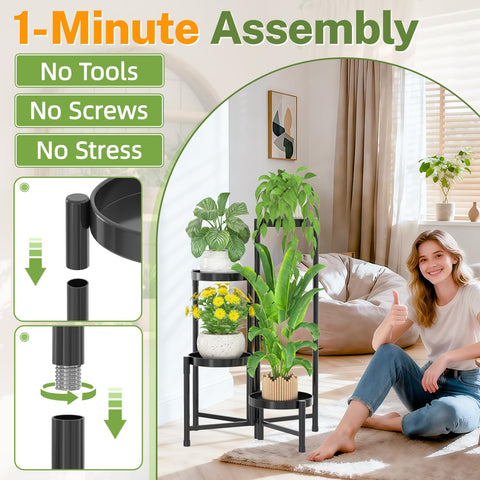 idavosic.ly corner plant rack viewed from the front highlights space-saving corner fit