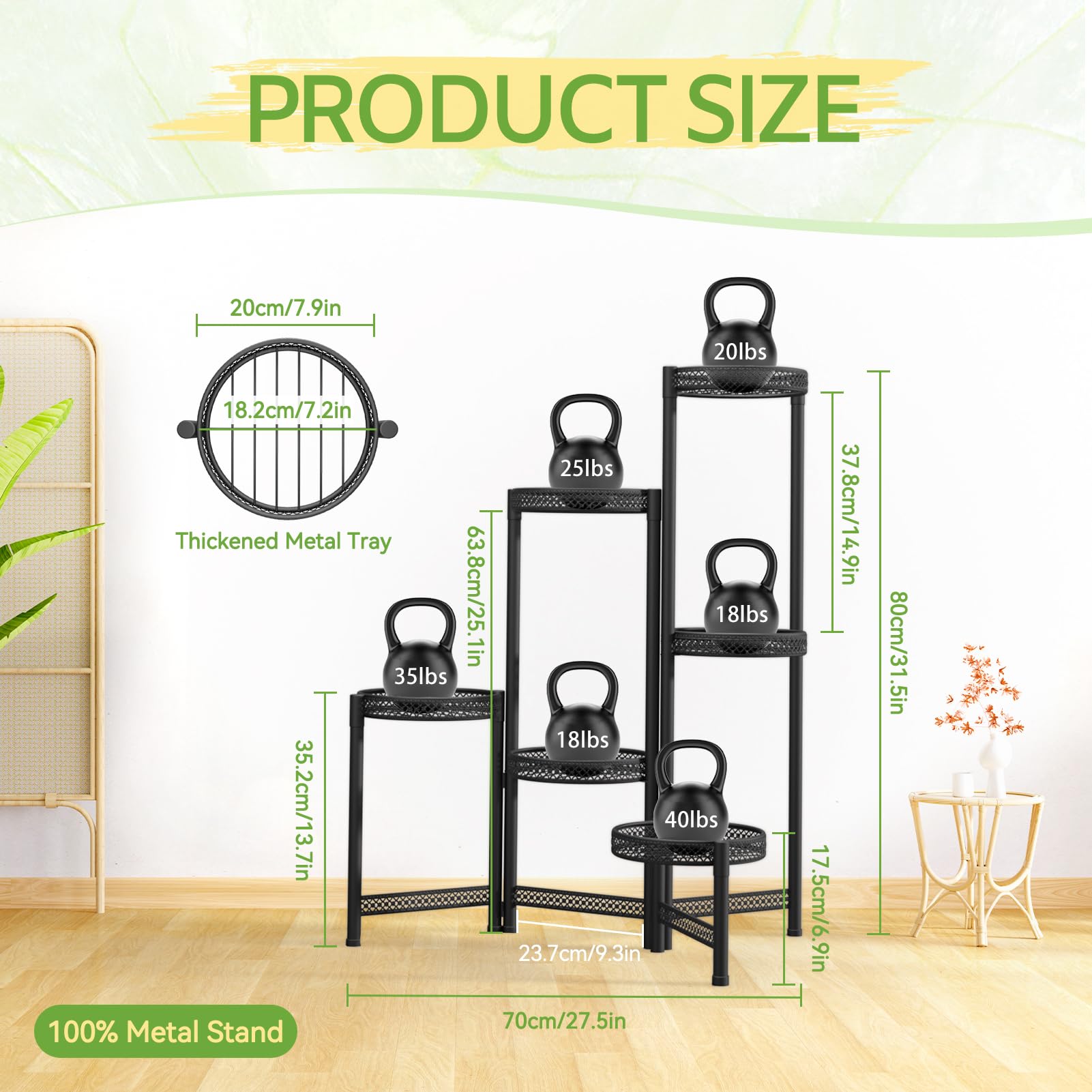iDavosic.ly folding tall orchid rack fits corners and folds flat for easy storage.
