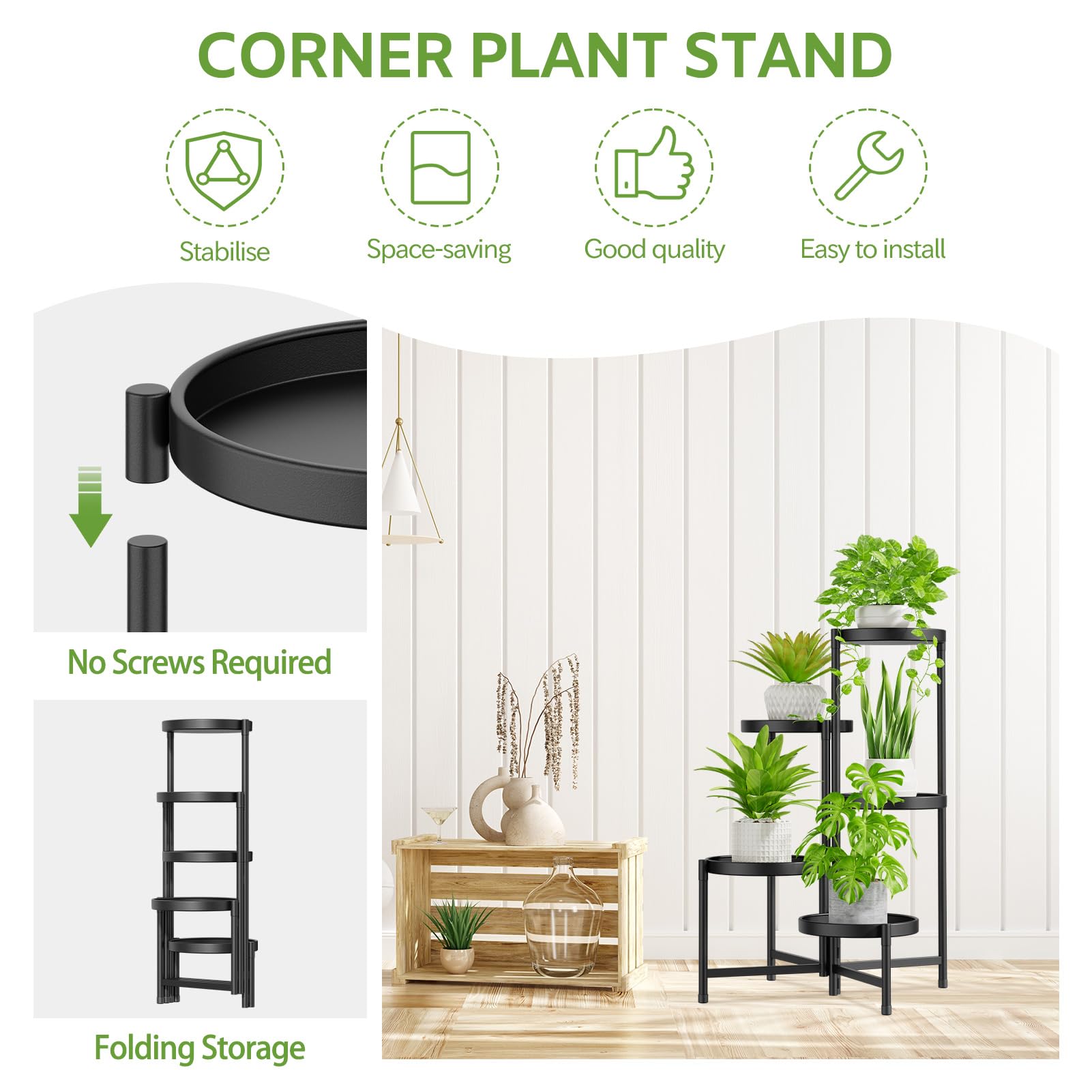 iDavosic.ly metal stand with rust-resistant coating suits indoor and outdoor spaces.