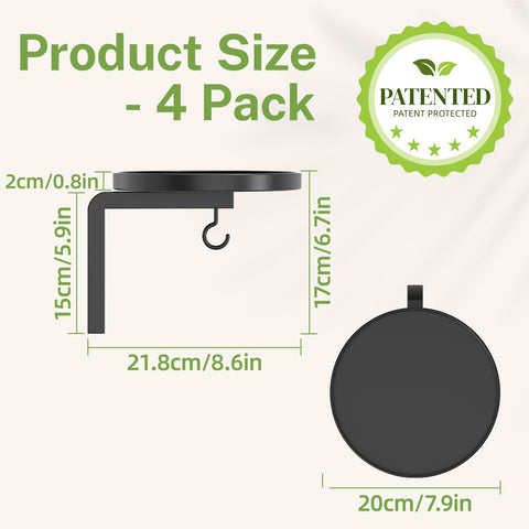 iDavosic.ly metal hanger with 4 hooks closeup shows secure wall mounting