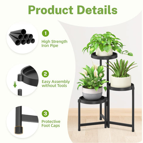 idavosic.ly modern black plant stand adds contemporary flair to any room.