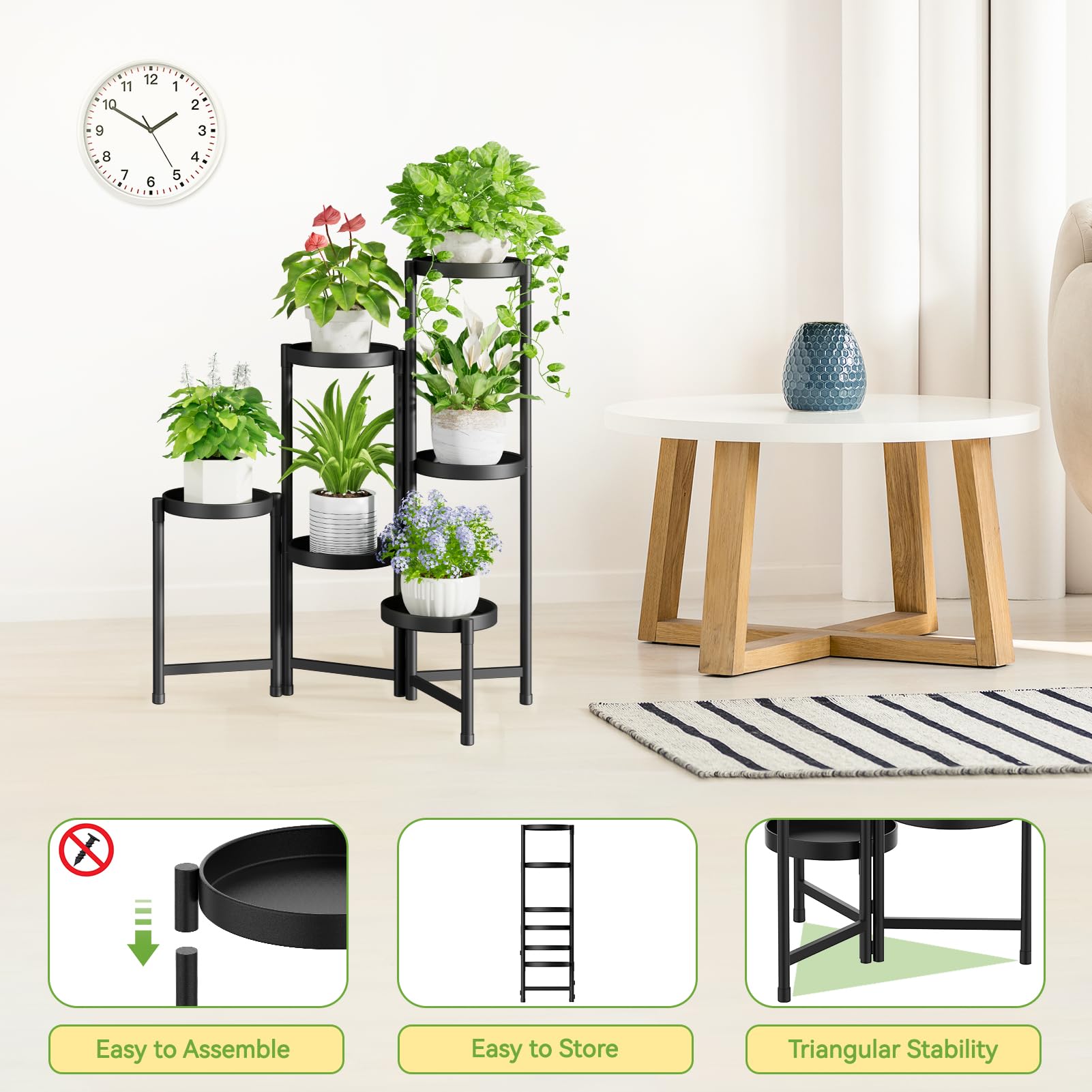 iDavosic.ly sturdy all-iron construction supports multiple pots securely