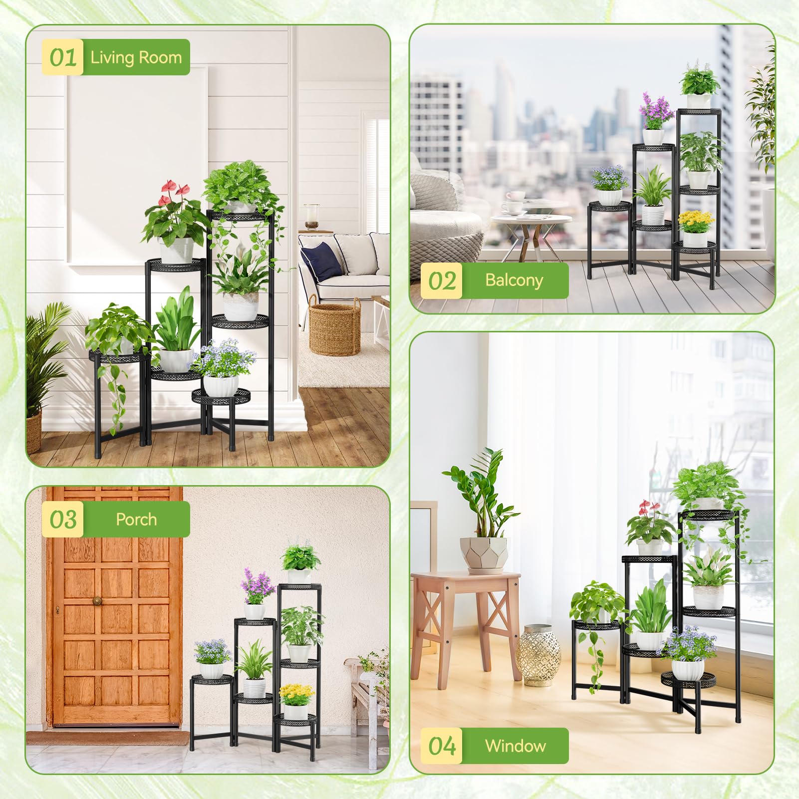 iDavosic.ly plant stand with water-resistant coating resists rust for outdoor use.
