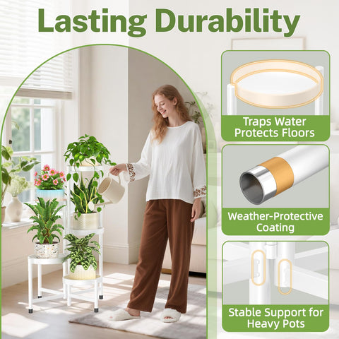 iDavosic.ly plant stand 7.9-inch trays accommodate pots up to 7.5 inches