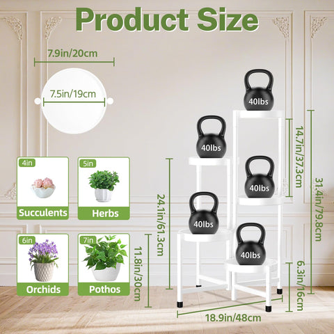 iDavosic.ly plant stand side-view highlighting stable triangular legs for heavy pots