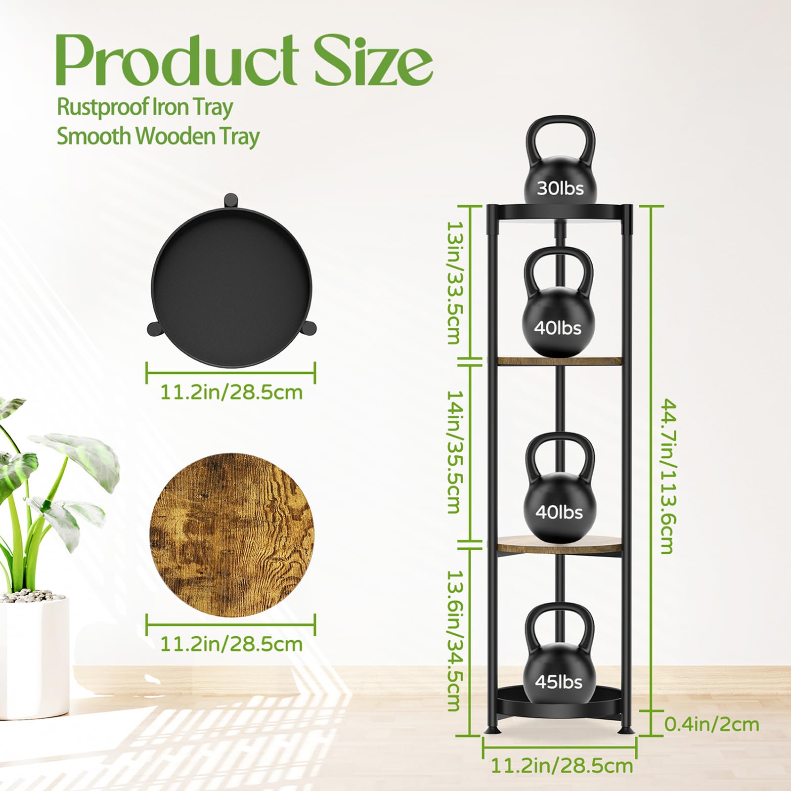 iDavosic.ly vertical plant stand showing multi-level plant display saving floor space